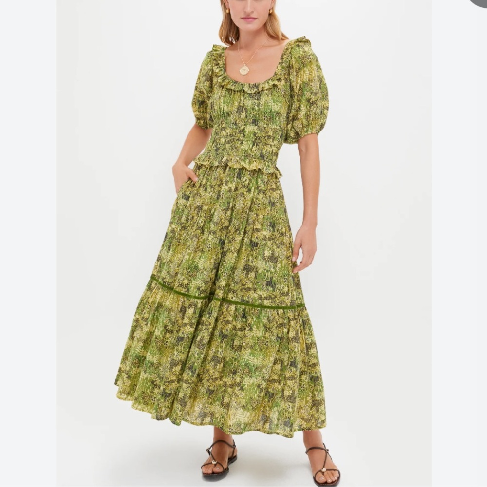 Green Tiger Percy Midi Floral Dress S BNWT